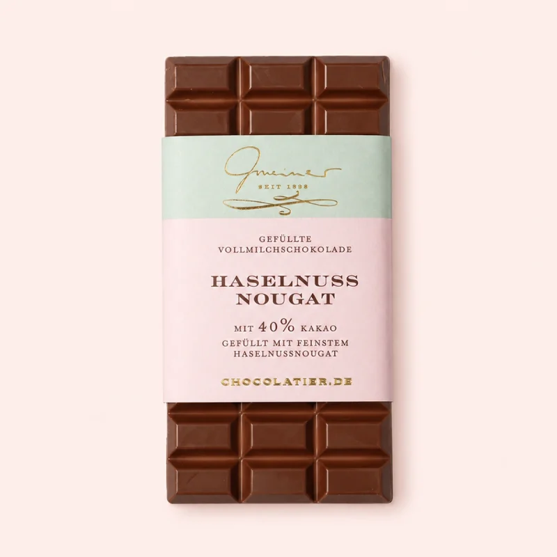 Gefüllte Vollmilchschokolade - Haselnussnougat