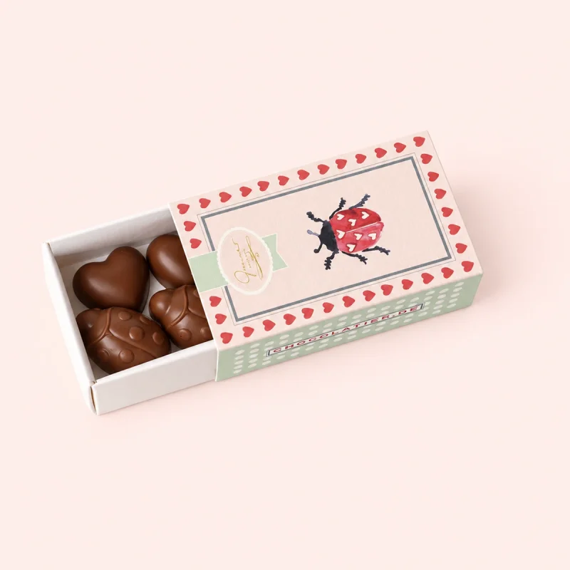Kleine Schokoladenbox - Marienkäfer & Herzle