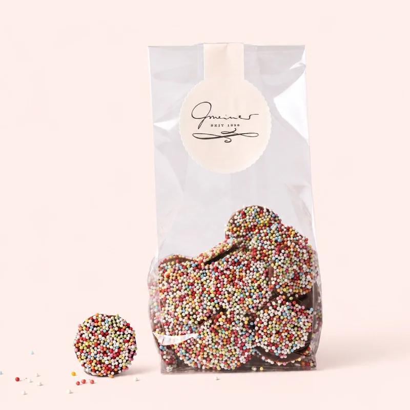 Schokotaler mit bunten Nonpareilles